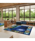 Joy Carpets Kid Essentials Multi Peaceful Planet 5ft. 4in. x 7ft. 8in. Rect. Rug