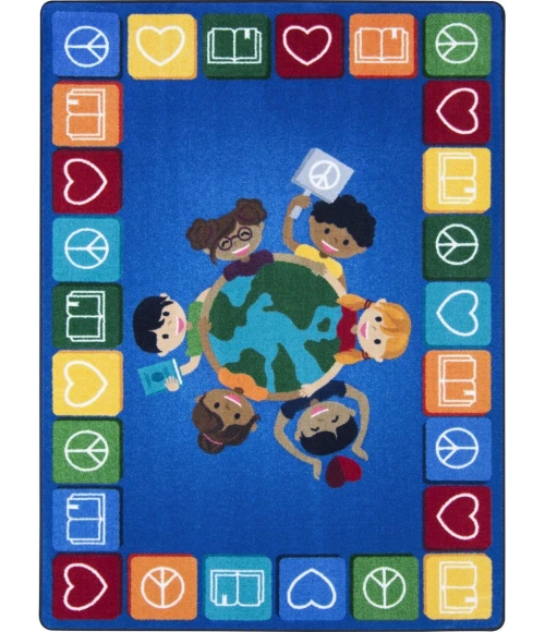 Joy Carpets Kid Essentials Multi Peaceful Readers 5ft.4in. x 7ft.8in. Rect. Rug