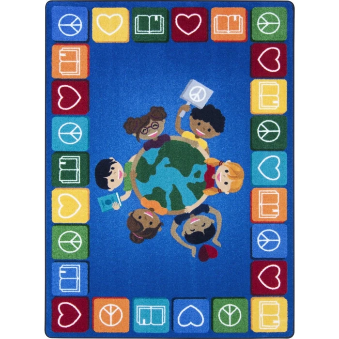 Joy Carpets Kid Essentials Multi Peaceful Readers 7ft.8in. x 10ft.9in. Rect. Rug