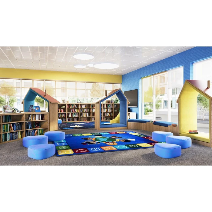 Joy Carpets Kid Essentials Multi Peaceful Readers 7ft.8in. x 10ft.9in. Rect. Rug