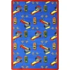 Joy Carpets Playful Patterns Blue Pit Stop 5ft.4in. x 7ft.8in. Rect. Rug