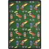 Joy Carpets Playful Patterns Green Pit Stop 5ft.4in. x 7ft.8in. Rect. Rug