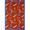 Joy Carpets Playful Patterns Red Pit Stop 5ft.4in. x 7ft.8in. Rect. Rug