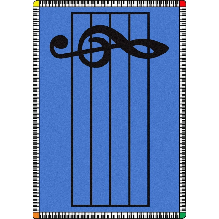 Joy Carpets Kid Essentials Blue Play Along 5ft.4in. x 7ft.8in. Rect. Rug
