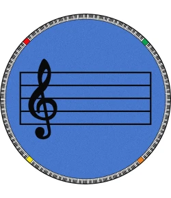 Joy Carpets Kid Essentials Blue Play Along 13ft.2in. Round Rug