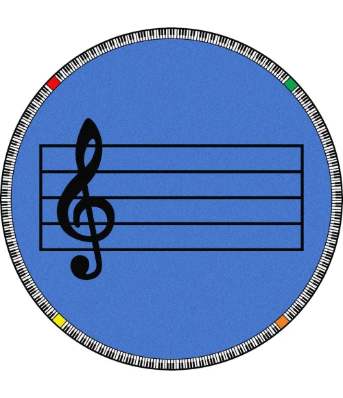 Joy Carpets Kid Essentials Blue Play Along 13ft.2in. Round Rug
