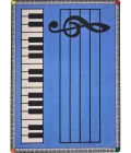 Joy Carpets Kid Essentials Blue w/ keys Play Along 13ft.2in. Round Rug