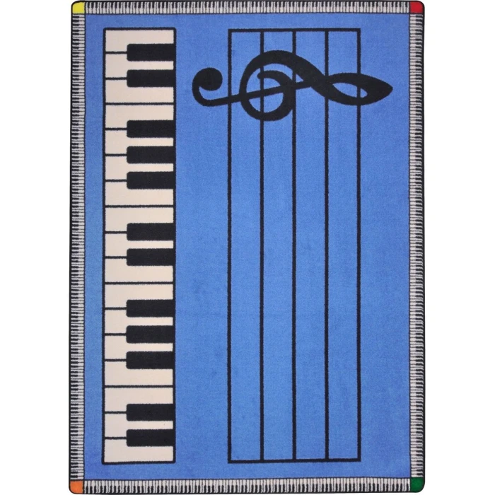 Joy Carpets Kid Essentials Blue w/ keys Play Along 10ft.9in. x 13ft.2in. Rect. Rug