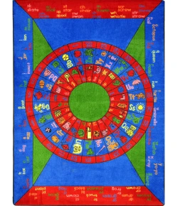 Joy Carpets Kid Essentials Multi Play On Words 5ft.4in. x 7ft.8in. Rect. Rug