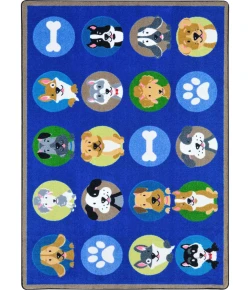 Joy Carpets Kid Essentials Multi Playful Paws 7ft.8in. x 10ft.9in. Rect. Rug