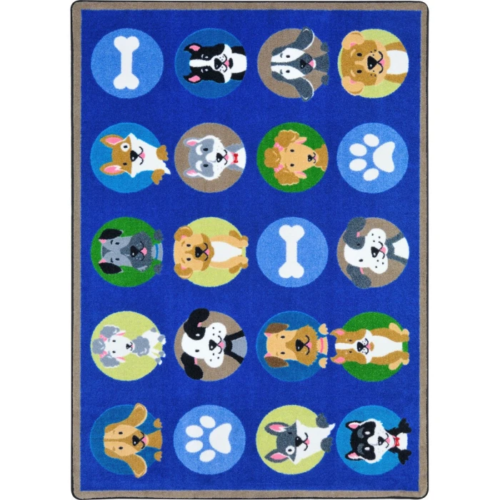 Joy Carpets Kid Essentials Multi Playful Paws 7ft.8in. x 10ft.9in. Rect. Rug