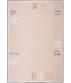 Joy Carpets Kid Essentials Beige Polka Dot ABC 10ft.9in. x 13ft.2in. Rect. Rug