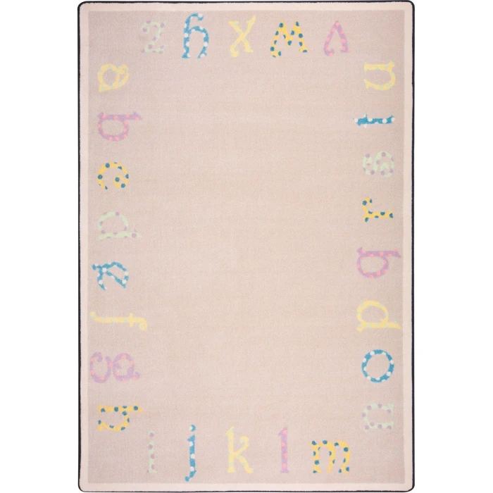Joy Carpets Kid Essentials Multi Polka Dot ABC 5ft.4in. x 7ft.8in. Rect. Rug