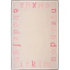 Joy Carpets Kid Essentials Pink Polka Dot ABC 5ft.4in. x 7ft.8in. Rect. Rug