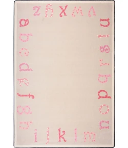 Joy Carpets Kid Essentials Pink Polka Dot ABC 10ft.9in. x 13ft.2in. Rect. Rug