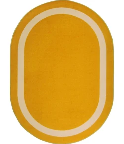 Joy Carpets Kid Essentials Goldenrod Portrait 5ft.4in. x 7ft.8in. Oval Rug
