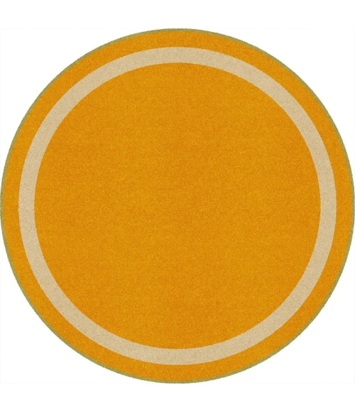 Joy Carpets Kid Essentials Goldenrod Portrait 5ft.4in. Round Rug