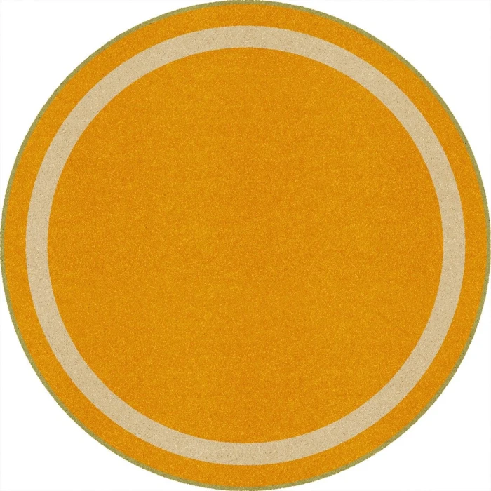 Joy Carpets Kid Essentials Goldenrod Portrait 7ft.7in. Round Rug