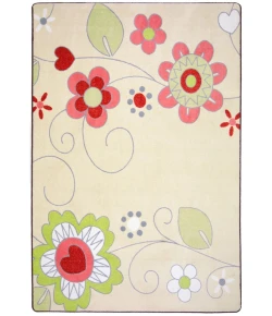 Joy Carpets Kid Essentials Multi Pretty Posies 3ft.10in. x 5ft.4in. Rect. Rug