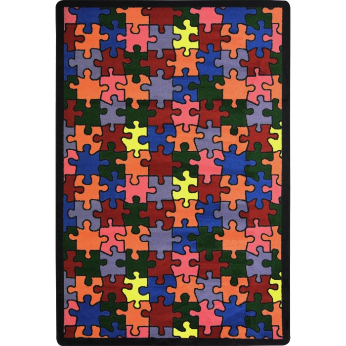 Joy Carpets Playful Patterns Multi Puzzled 10ft.9in. x 13ft.2in. Rect. Rug