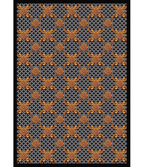 Joy Carpets Any Day Matinee Black Queen Anne 5ft.4in. x 7ft.8in. Rect. Rug