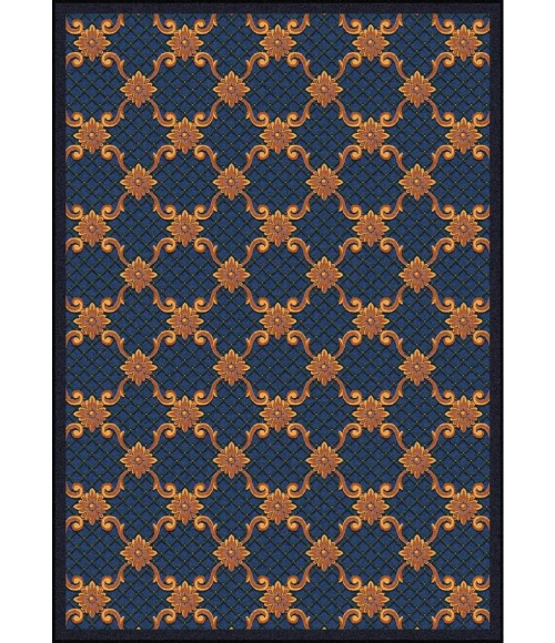 Joy Carpets Any Day Matinee Teal Queen Anne 5ft.4in. x 7ft.8in. Rect. Rug