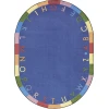 Joy Carpets Kid Essentials Pastel Rainbow Alphabet 10ft.9in. x 13ft.2in. Oval Rug