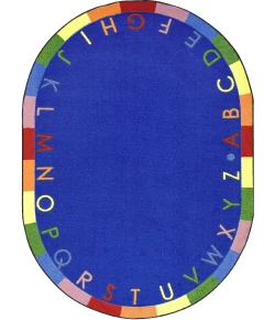 Joy Carpets Kid Essentials Primary Rainbow Alphabet 7ft.7in. Round Rug