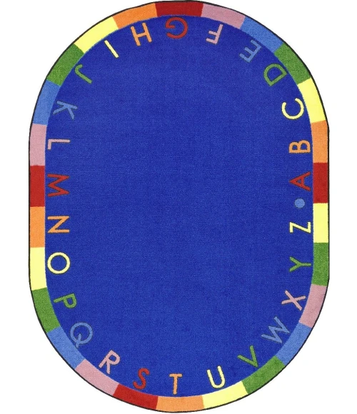 Joy Carpets Kid Essentials Primary Rainbow Alphabet 7ft.7in. Round Rug