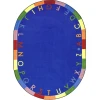 Joy Carpets Kid Essentials Primary Rainbow Alphabet 7ft.8in. x 10ft.9in. Oval Rug