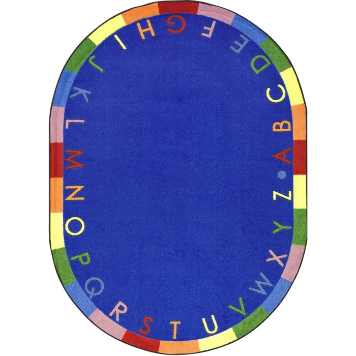 Joy Carpets Kid Essentials Primary Rainbow Alphabet 7ft.8in. x 10ft.9in. Oval Rug
