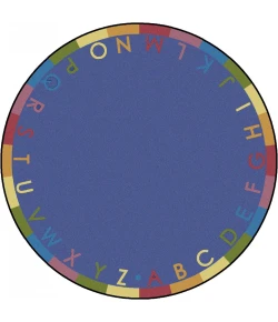 Joy Carpets Kid Essentials Pastel Rainbow Alphabet 13ft.2in. Round Rug