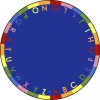Joy Carpets Kid Essentials Primary Rainbow Alphabet 13ft.2in. Round Rug