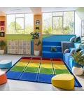 Joy Carpets Kid Essentials Multi Rainbow Blocks 5ft. 4in. x 7ft. 8in. Rect. Rug
