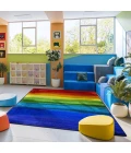 Joy Carpets Kid Essentials Rainbow Rainbow Magic 5ft.4in. x 7ft.8in. Rect. Rug