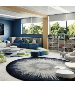 Joy Carpets Kid Essentials Night Sky Rare Earth 7ft. 7in. Round Rug
