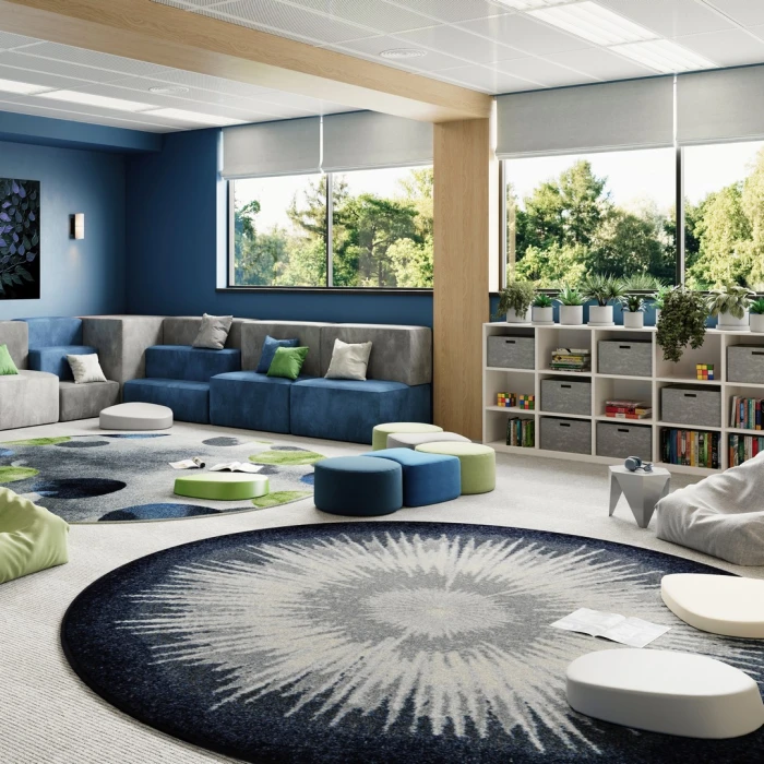 Joy Carpets Kid Essentials Night Sky Rare Earth 7ft. 7in. Round Rug
