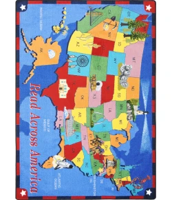 Joy Carpets Kid Essentials Multi Read Across America 5ft.4in. x 7ft.8in. Rect. Rug
