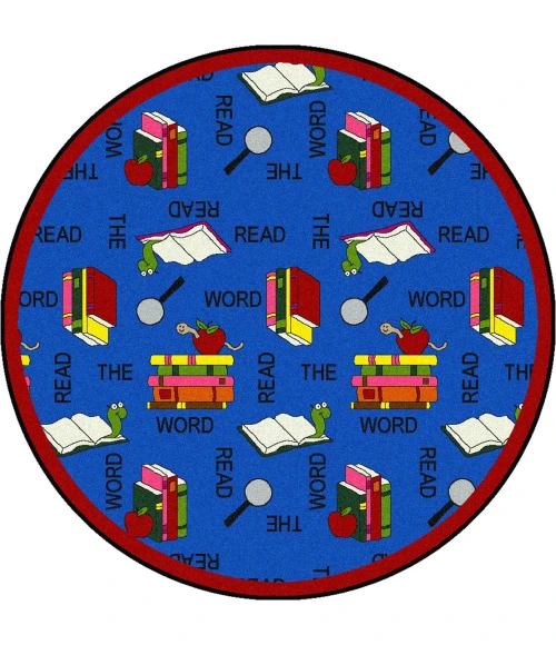 Joy Carpets Kid Essentials Multi Read the Word 7ft.7in. Round Rug