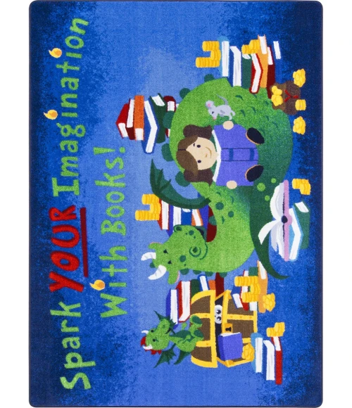 Joy Carpets Kid Essentials Multi Reading Cave 5ft.4in. x 7ft.8in. Rect. Rug