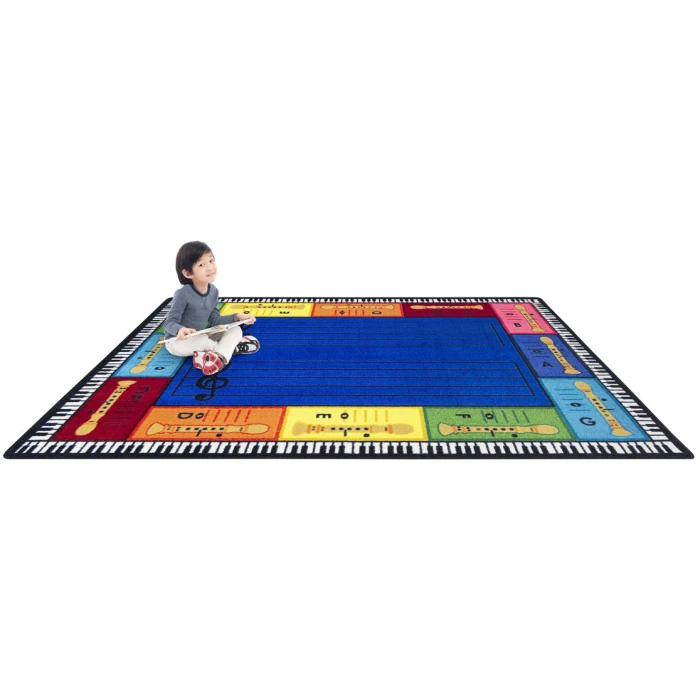 Joy Carpets Kid Essentials Multi Recorderific 7ft. 8in. x 10ft. 9in. Rect. Rug