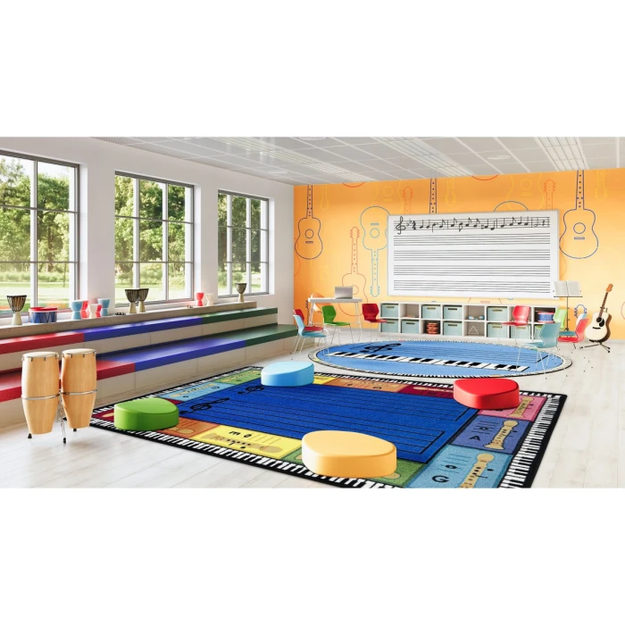 Joy Carpets Kid Essentials Multi Recorderific 7ft. 8in. x 10ft. 9in. Rect. Rug