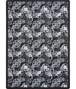 Joy Carpets Any Day Matinee Black Reeling 10ft.9in. x 13ft.2in. Rect. Rug