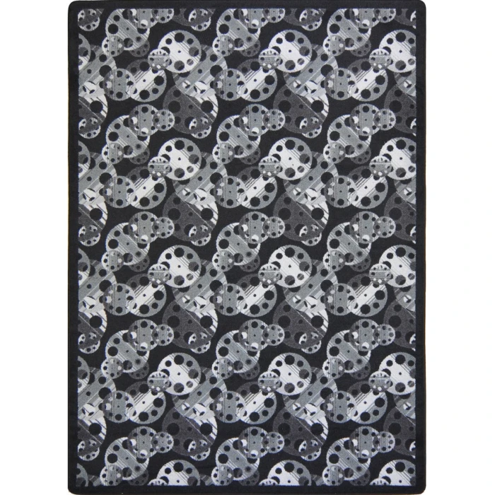 Joy Carpets Any Day Matinee Black Reeling 5ft.4in. x 7ft.8in. Rect. Rug