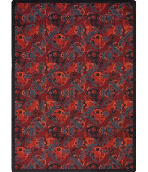 Joy Carpets Any Day Matinee Burgundy Reeling 10ft.9in. x 13ft.2in. Rect. Rug