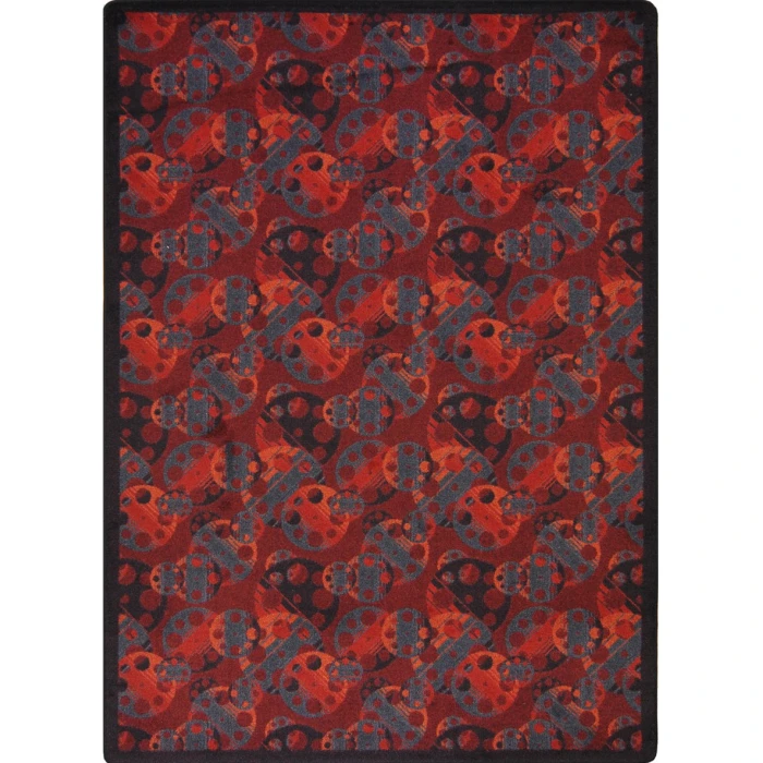 Joy Carpets Any Day Matinee Burgundy Reeling 10ft.9in. x 13ft.2in. Rect. Rug
