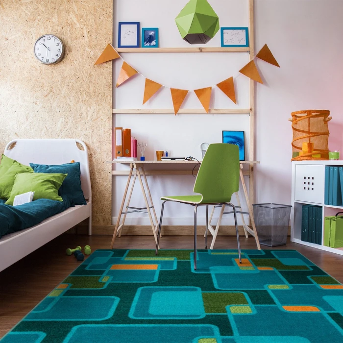 Joy Carpets Kid Essentials Citrus Reflex 5ft.4in. x 7ft.8in. Rect. Rug