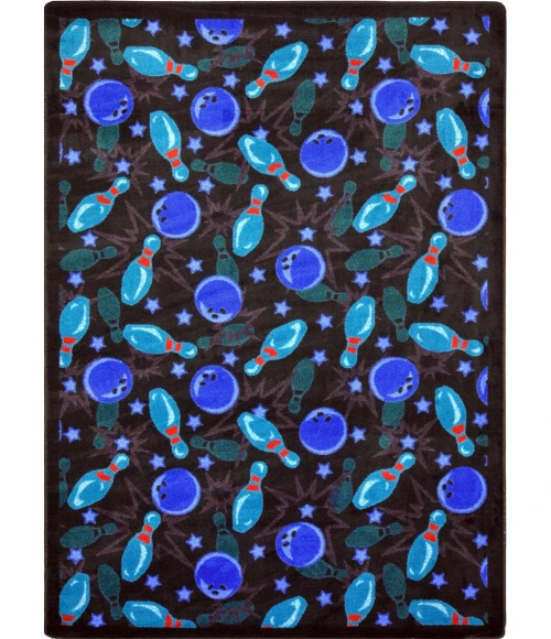Joy Carpets Games People Play Cool Blue Retro Bowl 10ft.9in. x 13ft.2in. Rect. Rug
