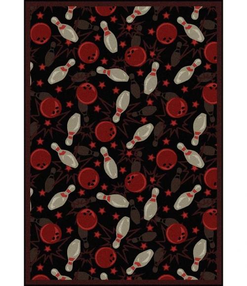 Joy Carpets Games People Play Fireball Red Retro Bowl 10ft.9in. x 13ft.2in. Rect. Rug