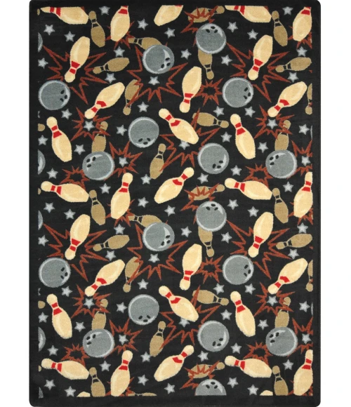 Joy Carpets Games People Play Midnight Retro Bowl 10ft.9in. x 13ft.2in. Rect. Rug